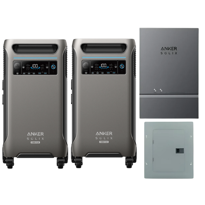 Anker SOLIX F3800 Plus x2 + Home Power Panel + Sub Panel (With a Free Anker SOLIX F3800 Plus Protective Cover Bag)