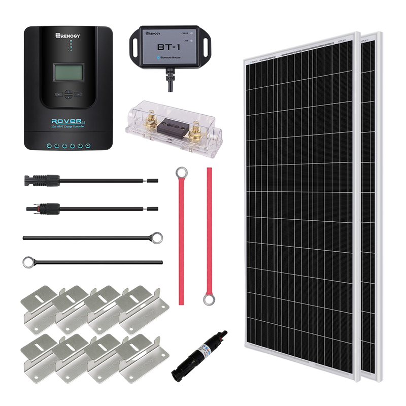 Renogy RNG-KIT-PREMIUM200D-RVR20-US Watt 12 Volt Solar Premium Kit New