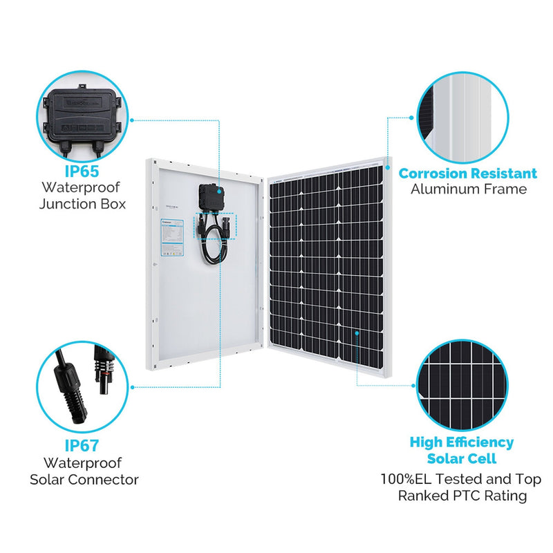 Renogy RKIT50DST-US 12V Monocrystalline Starter Kit New