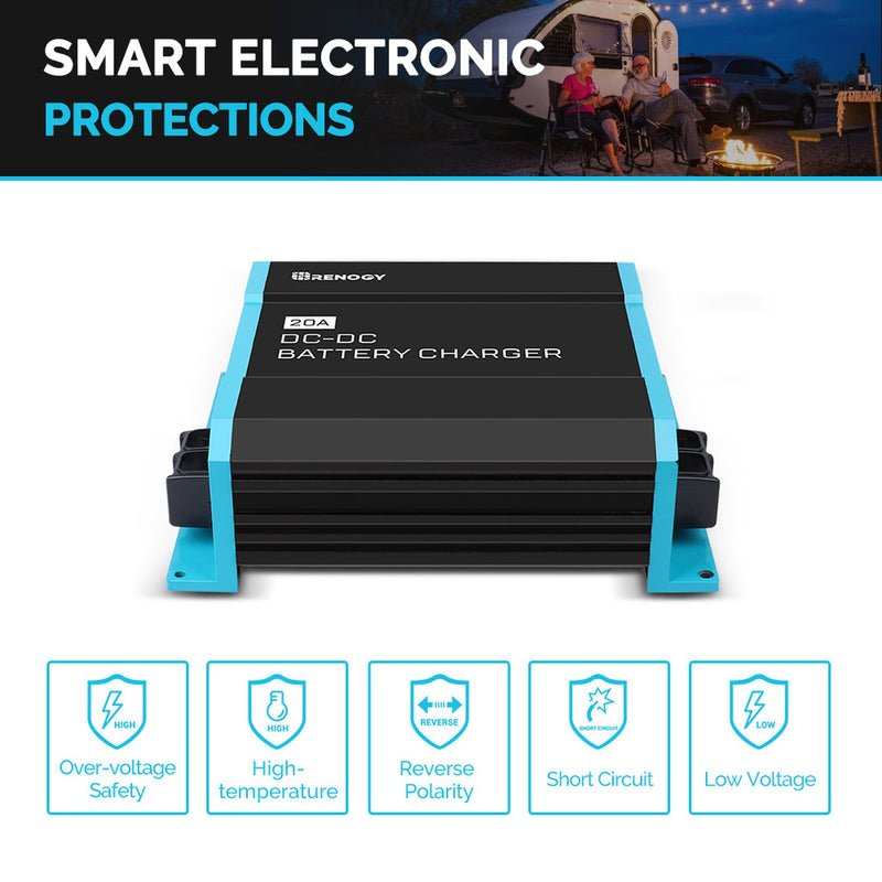 Renogy RNG-DCC1212-20-US 12V 20A DC to DC On-Board Battery Charger New