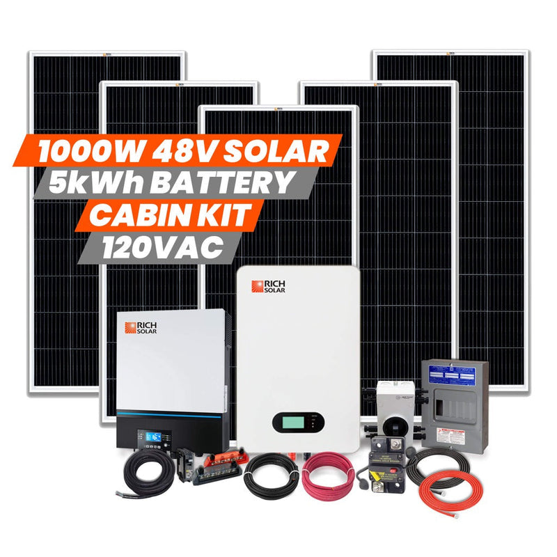 Rich Solar 1000W 48V 120VAC Cabin Solar Kit