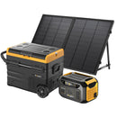 BougeRV 48QT Refrigerator with 130W Portable Solar Panel Kits