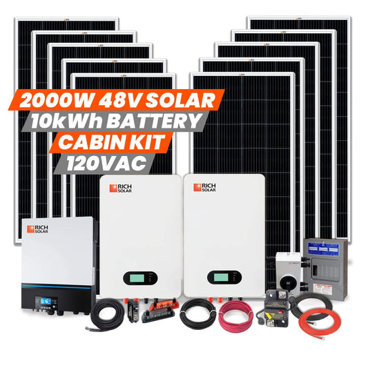 Rich Solar 2000W 48V 120VAC Cabin Solar Kit