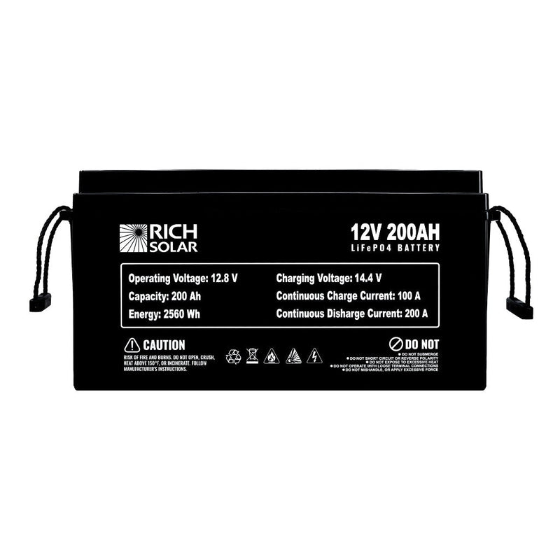 Rich Solar 12V 200Ah LiFePO4 Lithium Iron Phosphate Battery