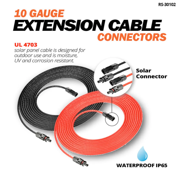 Rich Solar 10 Gauge 30 Feet Solar Extension Cable