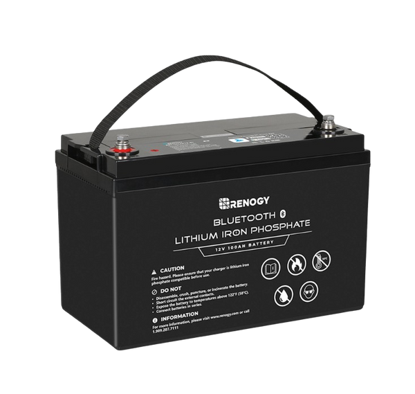 Renogy RBT100LFP12-BT-US 100Ah 12V Lithium Iron Phosphate Battery with Built-in Bluetooth BMS IP65 New