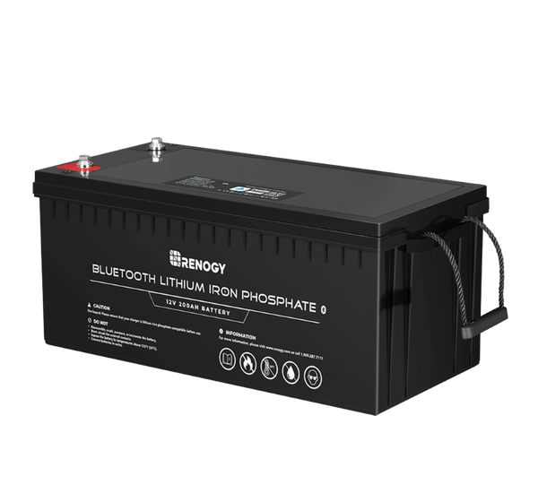 Renogy RBT200LFP12-BT-US 200Ah 12V Lithium Iron Phosphate Battery with Built-in Bluetooth New