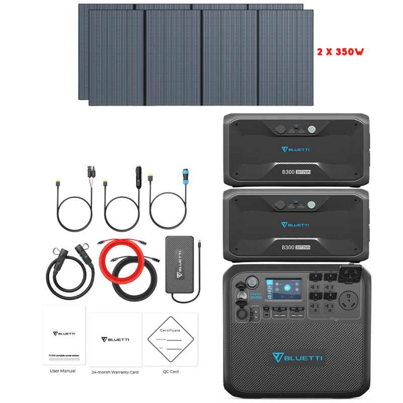 Bluetti AC200MAX + Optional B300 Batteries + Solar Panels Complete Solar Generator Kit