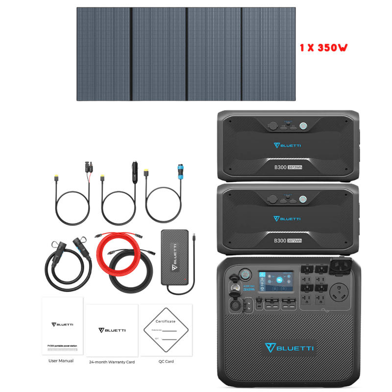 Bluetti AC200MAX + Optional B300 Batteries + Solar Panels Complete Solar Generator Kit