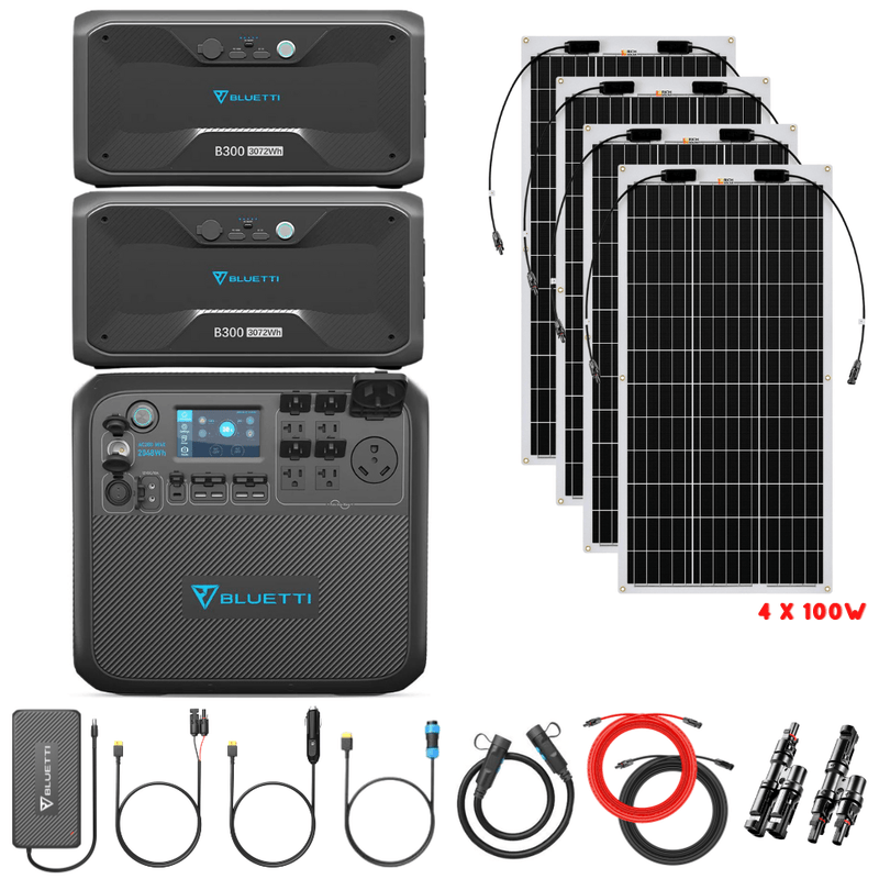 Bluetti AC200MAX + Optional B300 Batteries + Solar Panels Complete Solar Generator Kit