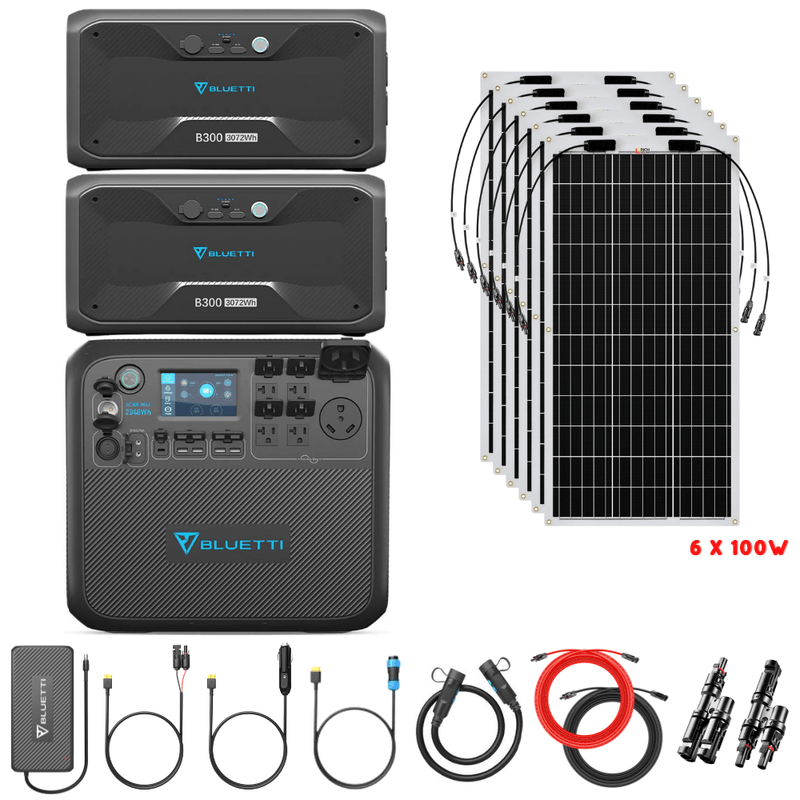 Bluetti AC200MAX + Optional B300 Batteries + Solar Panels Complete Solar Generator Kit