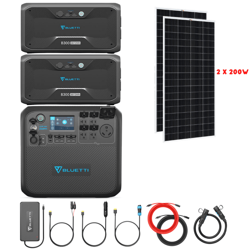 Bluetti AC200MAX + Optional B300 Batteries + Solar Panels Complete Solar Generator Kit