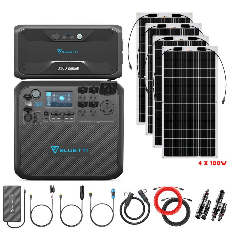 Bluetti AC200MAX + Optional B300 Batteries + Solar Panels Complete Solar Generator Kit