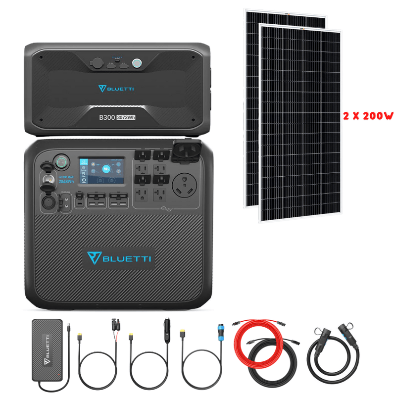 Bluetti AC200MAX + Optional B300 Batteries + Solar Panels Complete Solar Generator Kit