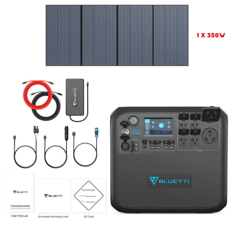 Bluetti AC200MAX + Optional B300 Batteries + Solar Panels Complete Solar Generator Kit