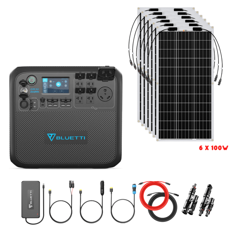 Bluetti AC200MAX + Optional B300 Batteries + Solar Panels Complete Solar Generator Kit