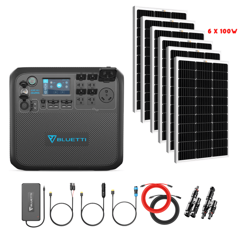 Bluetti AC200MAX + Optional B300 Batteries + Solar Panels Complete Solar Generator Kit