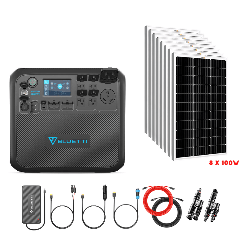 Bluetti AC200MAX + Optional B300 Batteries + Solar Panels Complete Solar Generator Kit