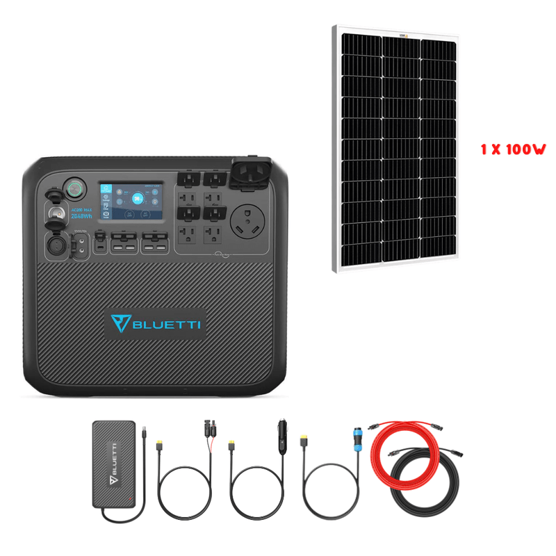 Bluetti AC200MAX + Optional B300 Batteries + Solar Panels Complete Solar Generator Kit