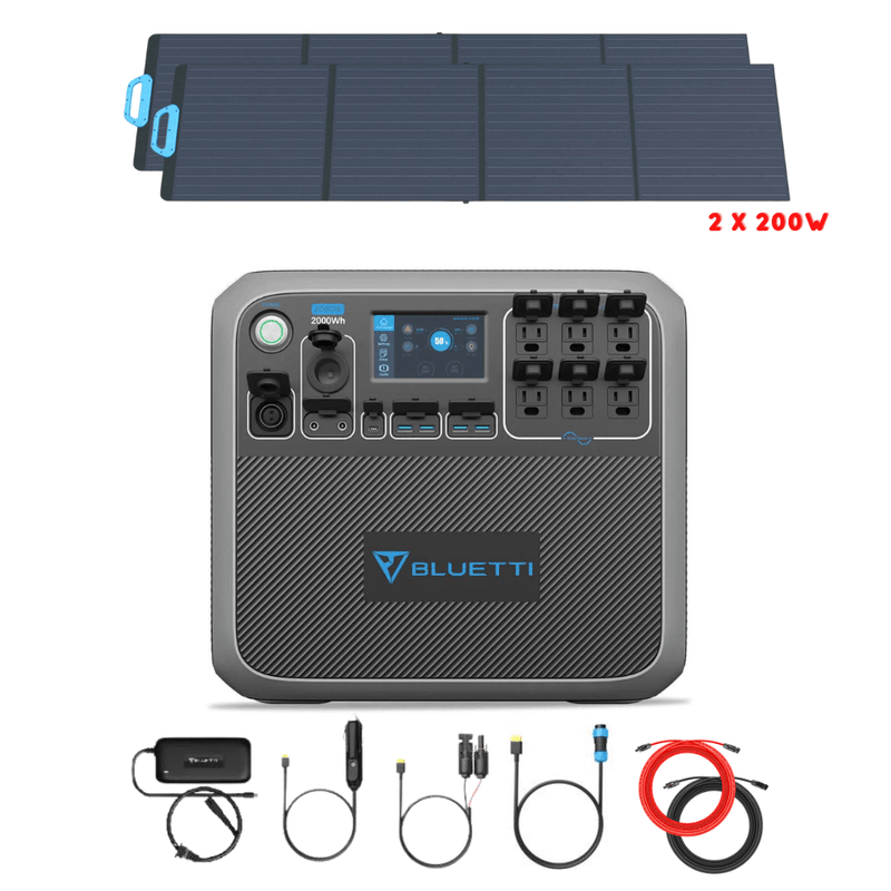 Bluetti AC200P 2,000W 2,000Wh + Solar Panels Complete Solar Generator Kit