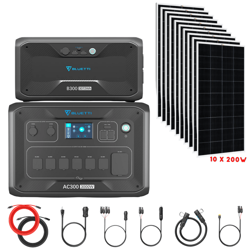 Bluetti AC300 Inverter Module + B300 Batteries + Solar Panels Complete Solar Generator Kit