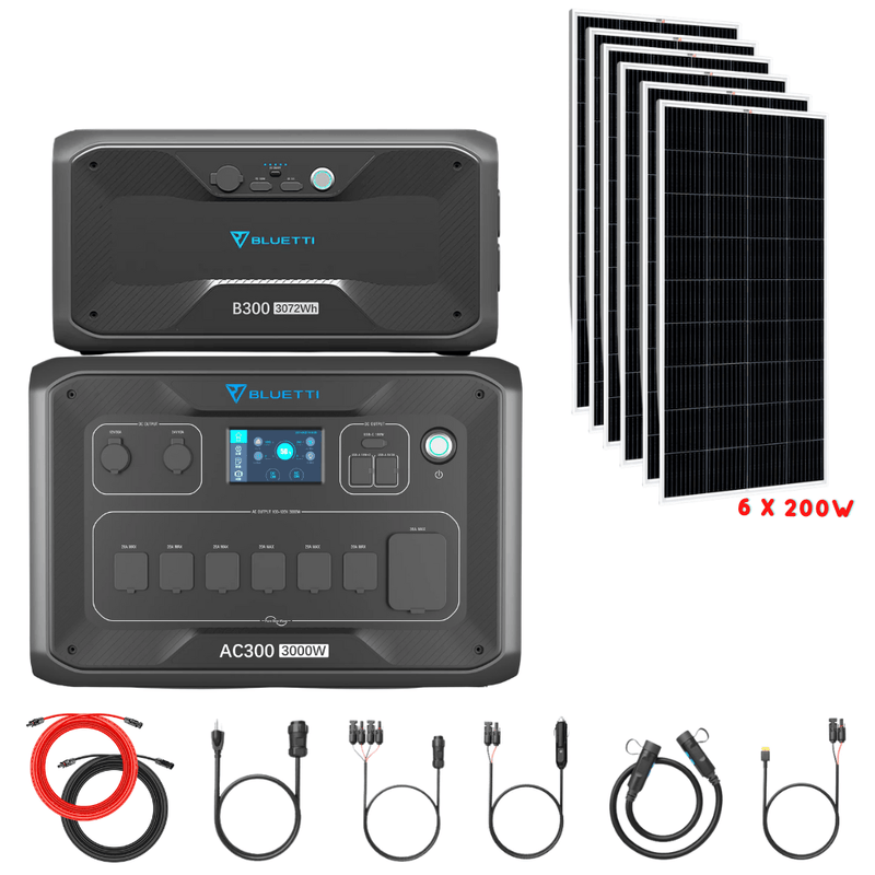 Bluetti AC300 Inverter Module + B300 Batteries + Solar Panels Complete Solar Generator Kit