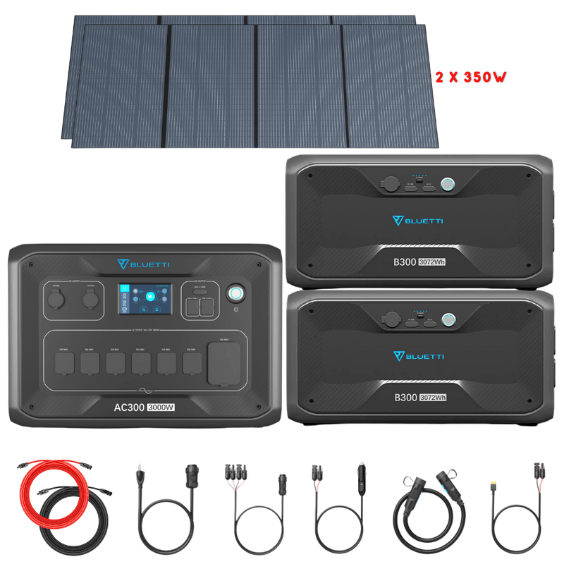 Bluetti AC300 Inverter Module + B300 Batteries + Solar Panels Complete Solar Generator Kit