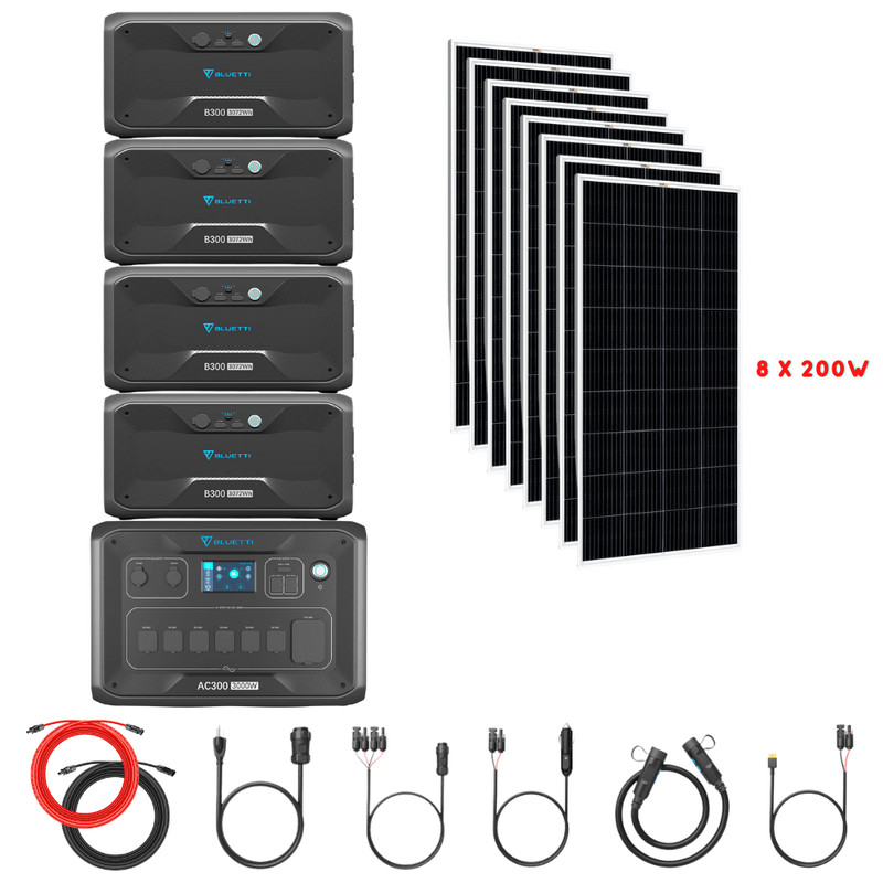 Bluetti AC300 Inverter Module + B300 Batteries + Solar Panels Complete Solar Generator Kit