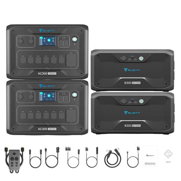 Bluetti [DUAL] AC300 6,000W 240V Split Phase + B300 Batteries