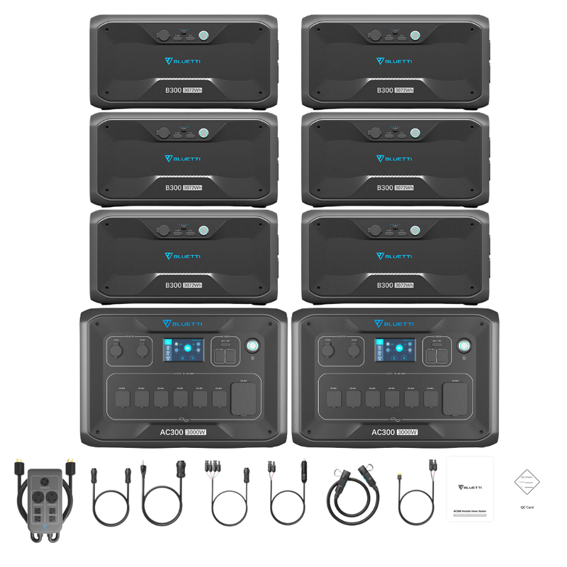 Bluetti [DUAL] AC300 6,000W 240V Split Phase + B300 Batteries