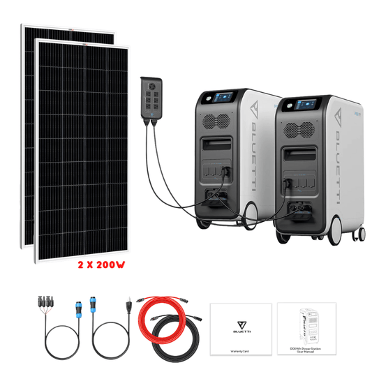 Bluetti [DUAL] EP500 4,000W 10,200Wh 120/240V Output + Solar Panels Complete Solar Generator Kit