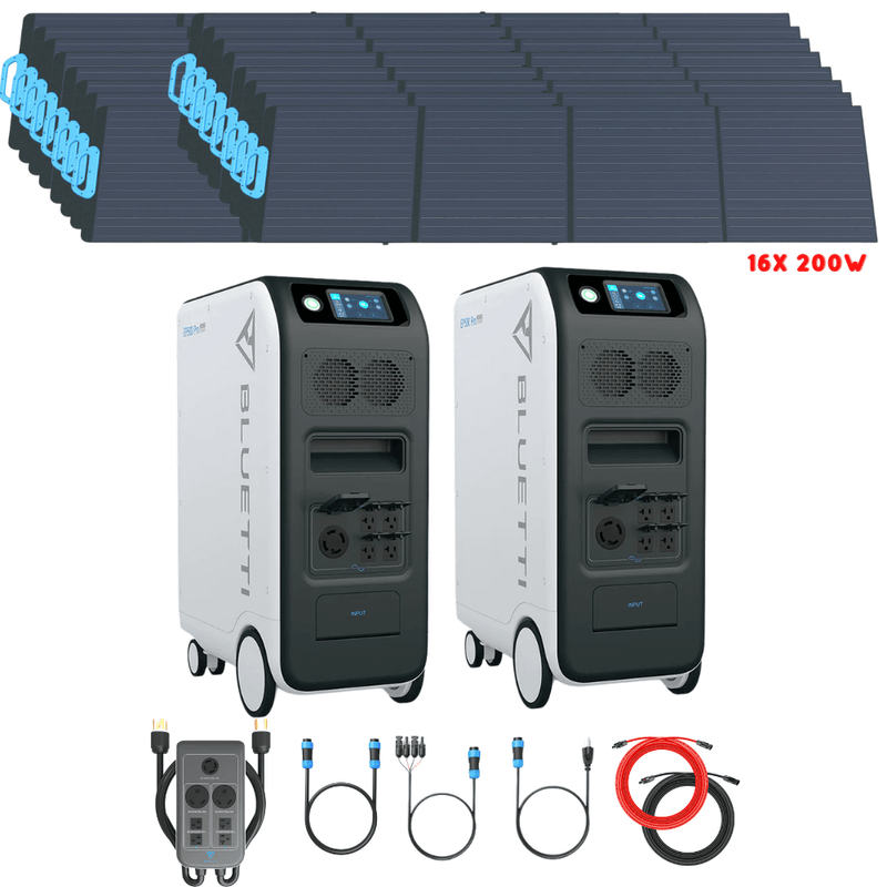 Bluetti [DUAL] EP500 PRO 6,000W 10,200Wh + Solar Panels Complete Solar Generator Kit