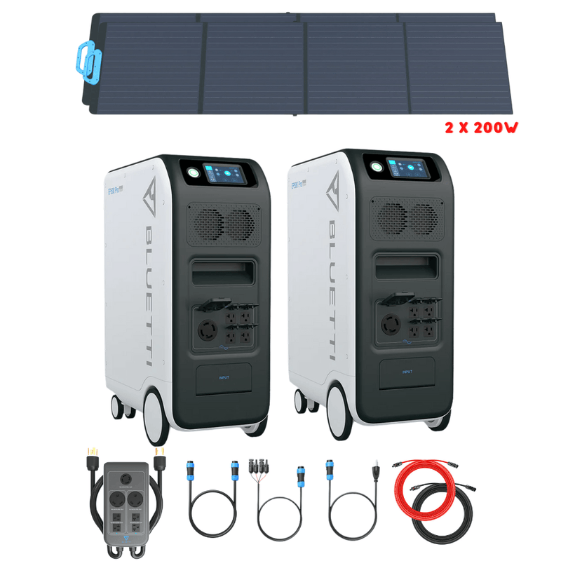 Bluetti [DUAL] EP500 PRO 6,000W 10,200Wh + Solar Panels Complete Solar Generator Kit