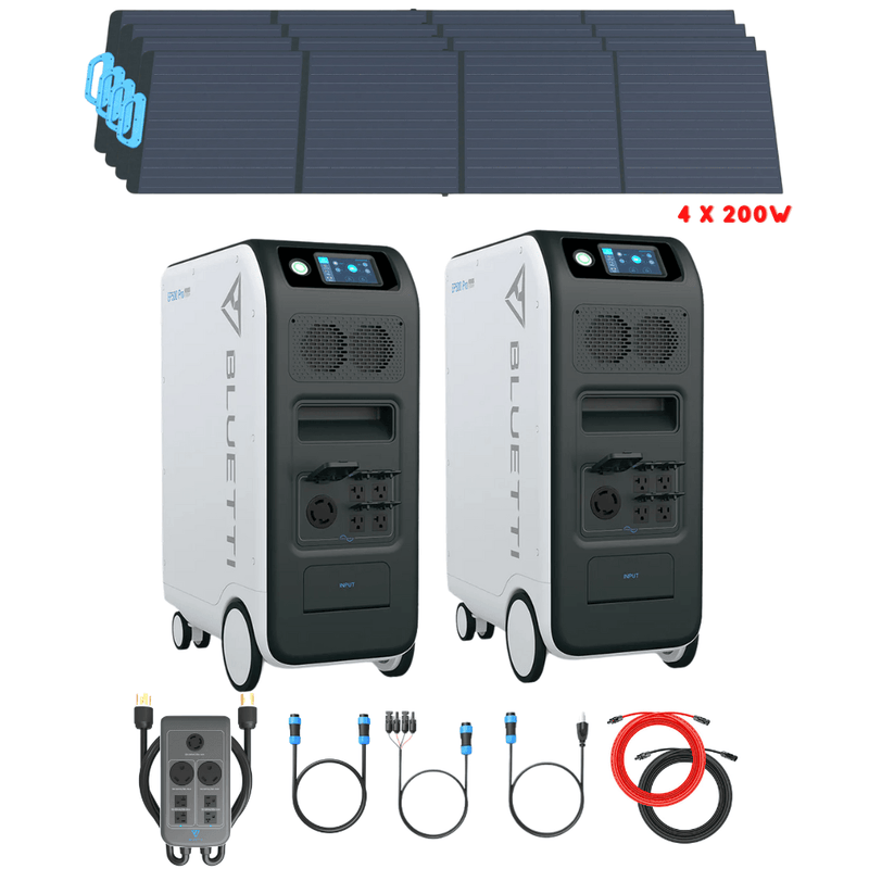 Bluetti [DUAL] EP500 PRO 6,000W 10,200Wh + Solar Panels Complete Solar Generator Kit