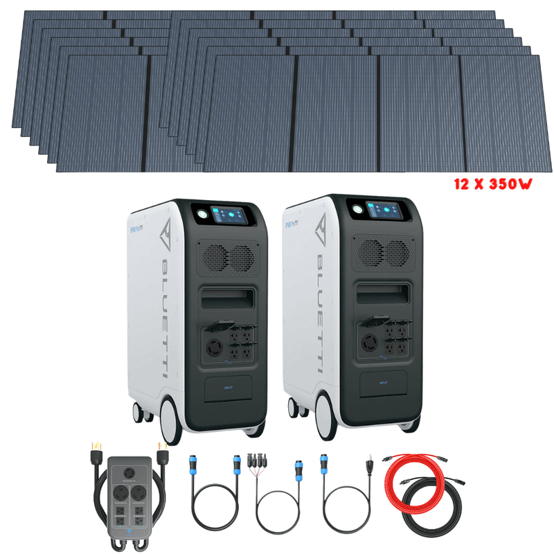 Bluetti [DUAL] EP500 PRO 6,000W 10,200Wh + Solar Panels Complete Solar Generator Kit