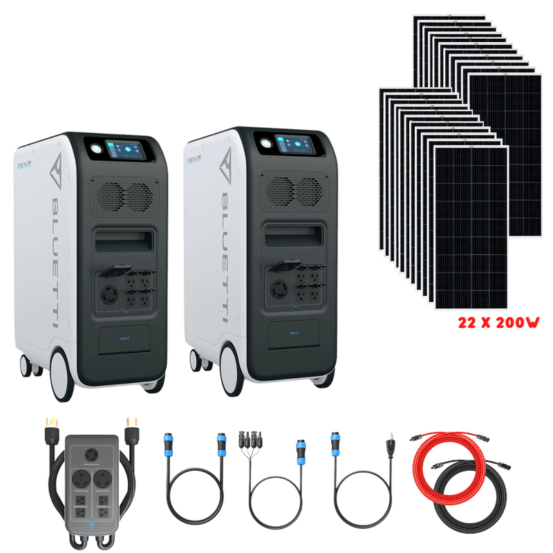 Bluetti [DUAL] EP500 PRO 6,000W 10,200Wh + Solar Panels Complete Solar Generator Kit