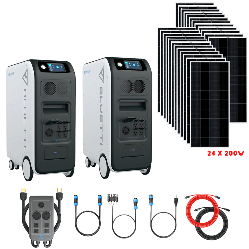 Bluetti [DUAL] EP500 PRO 6,000W 10,200Wh + Solar Panels Complete Solar Generator Kit