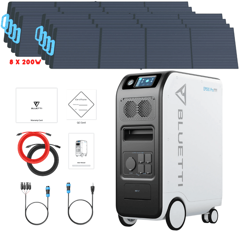 Bluetti EP500 PRO 3000W 5100Wh + Solar Panels Complete Solar Generator Kit