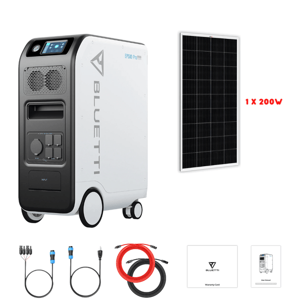 Bluetti EP500 PRO 3000W 5100Wh + Solar Panels Complete Solar Generator Kit