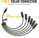 BougeRV Solar Y Connector Solar Panel Parallel Connectors Extra Long 6 to 1 Cable